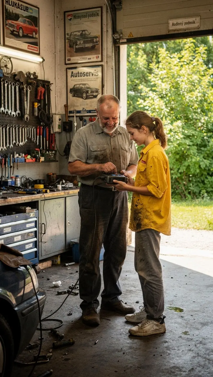 Technik dokumentujúci stav vozidla a výsledky diagnostiky pre ďalší servis.